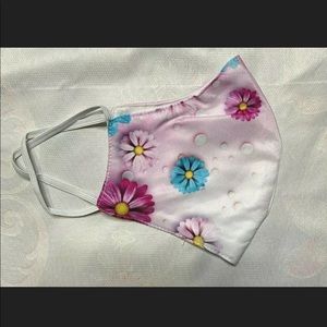 Pink flower face mask